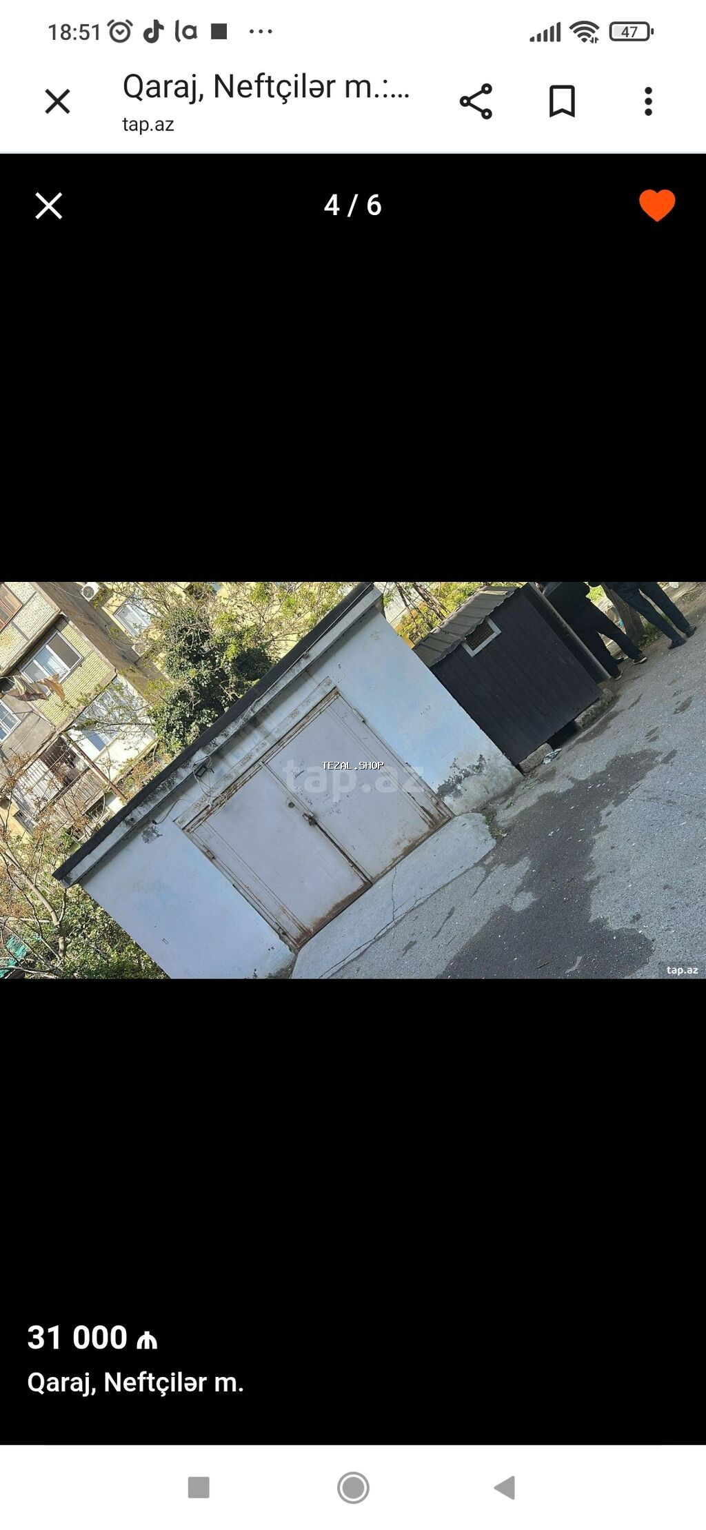 Qaraj – Neftçilər metrosu yaxınlığı - Beton/kərpic konstruksiyalı - şəkil 2