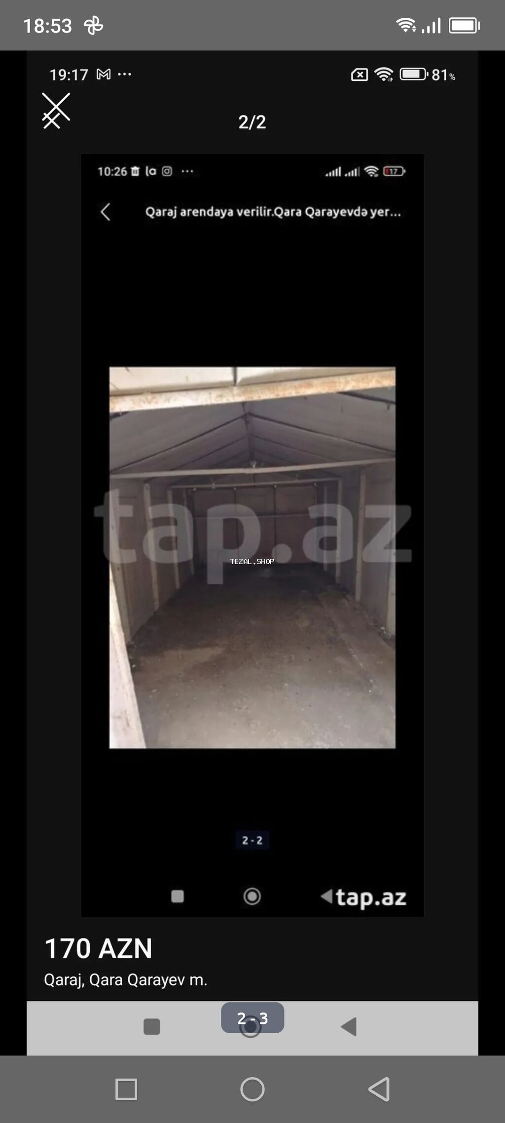 Qarayev metrosu yaxınlığında metal konstruksiyalı qapılı qaraj satılır - şəkil 2