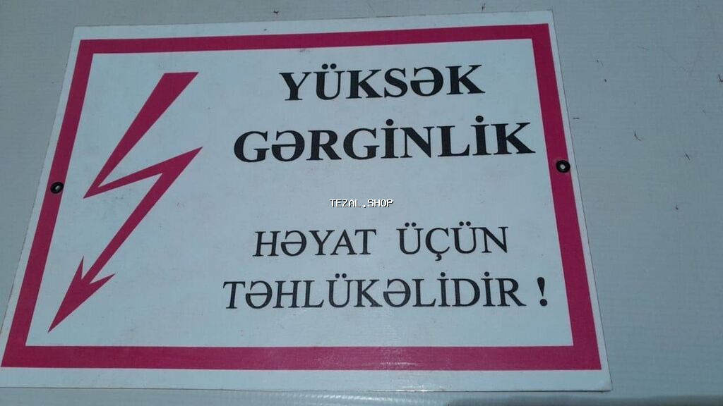Təhlükəsizlik texnikası üçün lövhələr satılır. Ölçüsü 30sm x 20sm. 7 - şəkil 5
