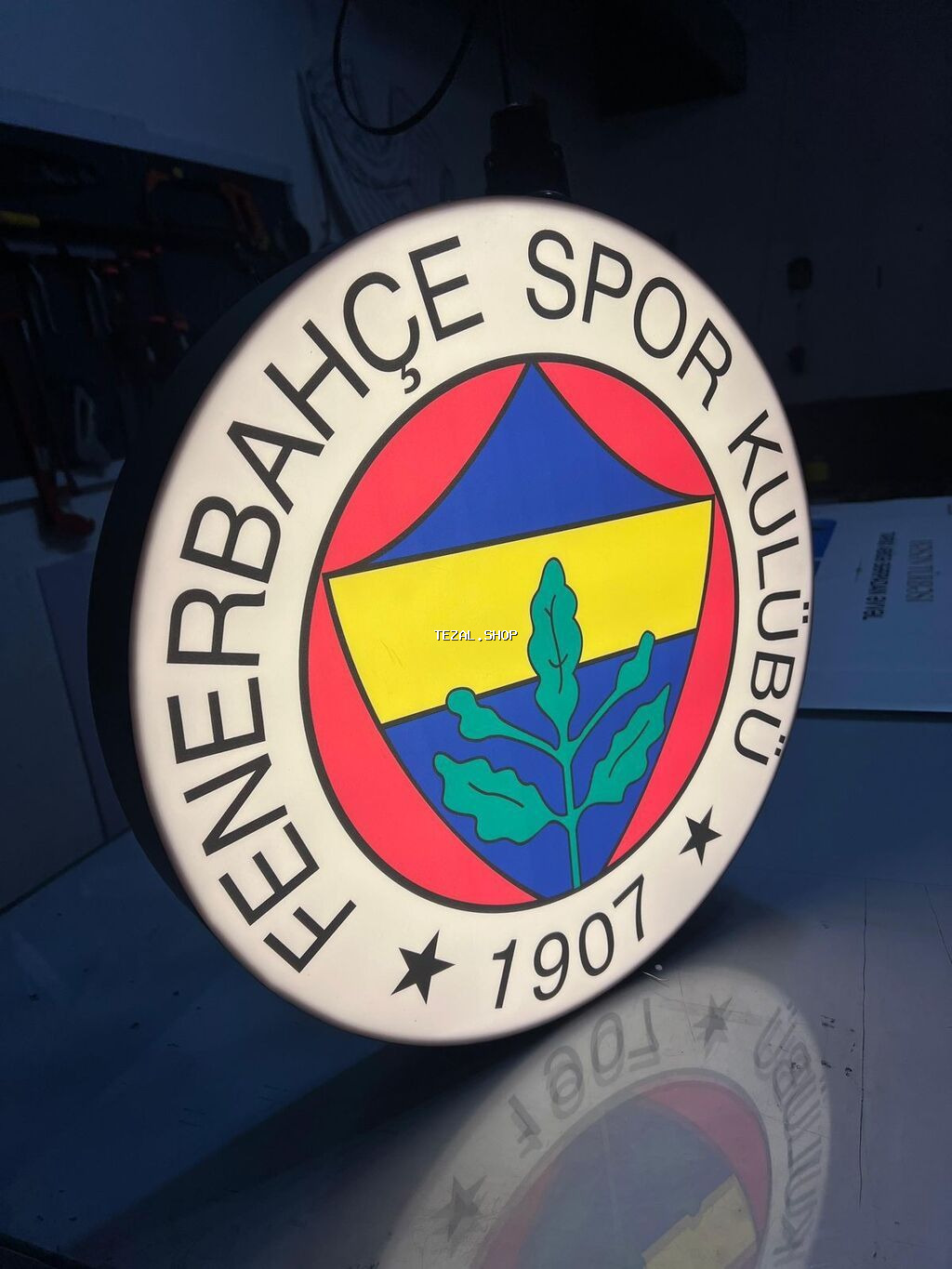 LED işıqlı futbol klub loqolu dekorativ dairəvi lövhə - Türk futbol