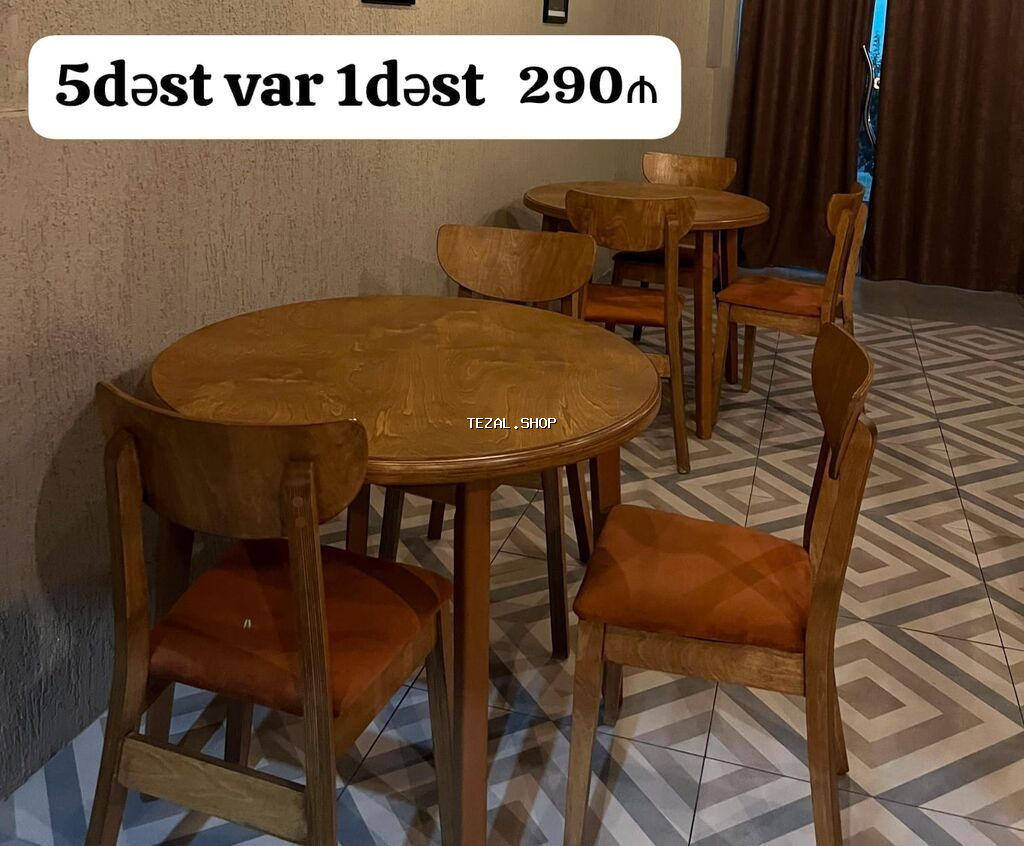 Kafe restoran uçun masa desti 5destdir bir dəst 290₼