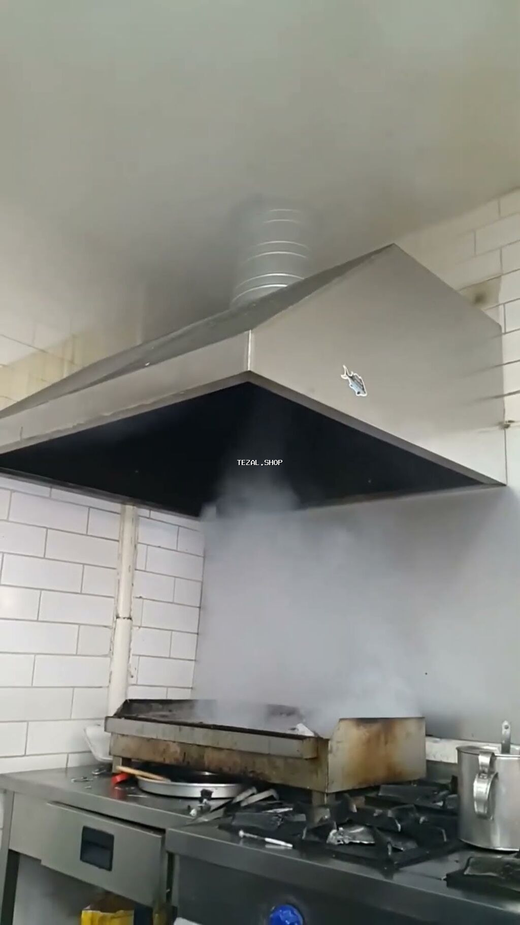 Sənaye mətbəxi üçün paslanmayan poladdan çəkici havalandırma başlığı