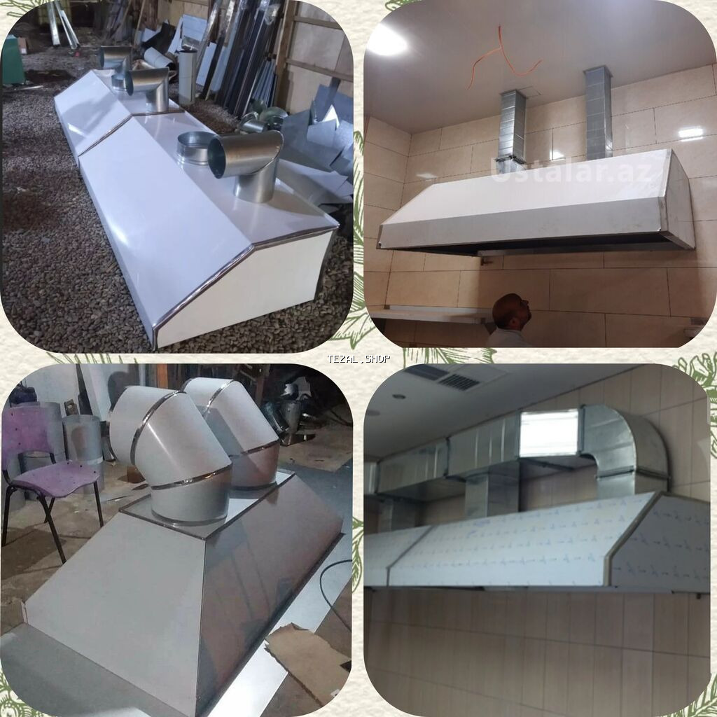 Paslanmayan poladdan (inox) professional mətbəx üçün havatəmizləyici