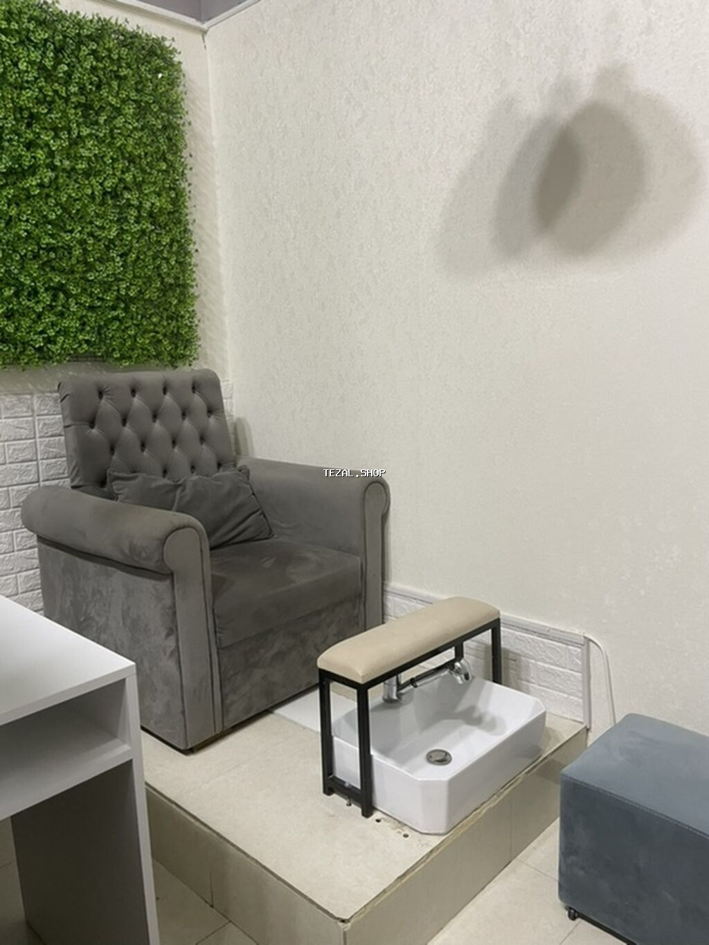 Pedikür üçün salon komplekti - Yumşaq, samti toxumalı boz rəngli - şəkil 2