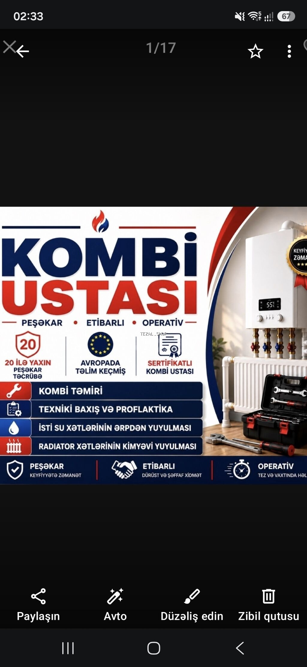 Kombi ustası – peşəkar, etibarlı və operativ xidmət 099 707 07 22