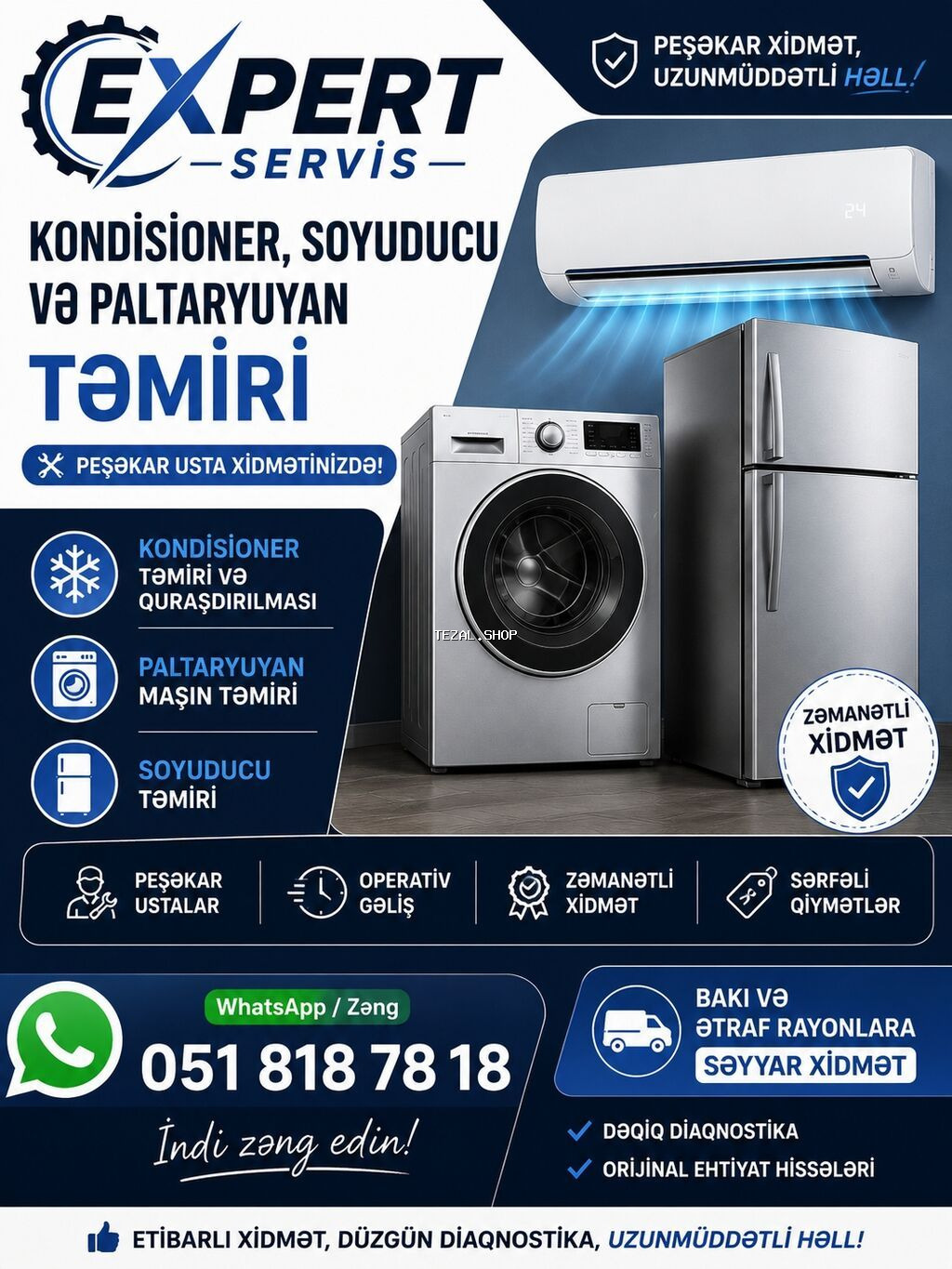 Expert Servis – kondisioner, soyuducu və paltaryuyanların peşəkar