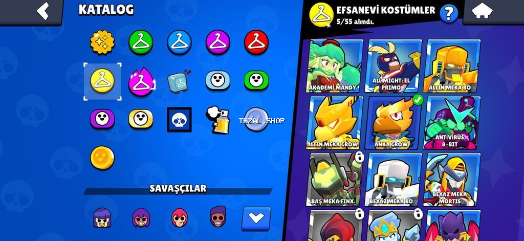 Brawl Stars hesabı – yüksək səviyyəli kosmetika və resurslarla - - şəkil 2