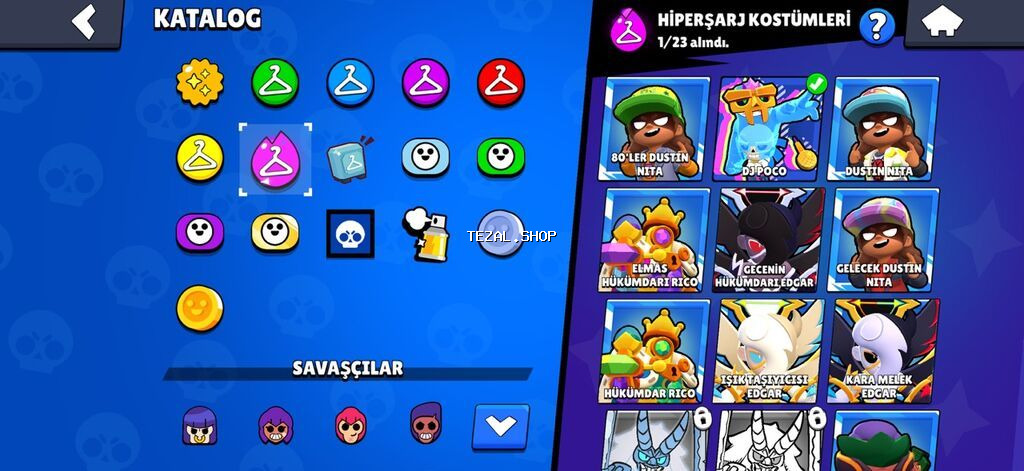 Brawl Stars hesabı – yüksək səviyyəli kosmetika və resurslarla - - şəkil 3
