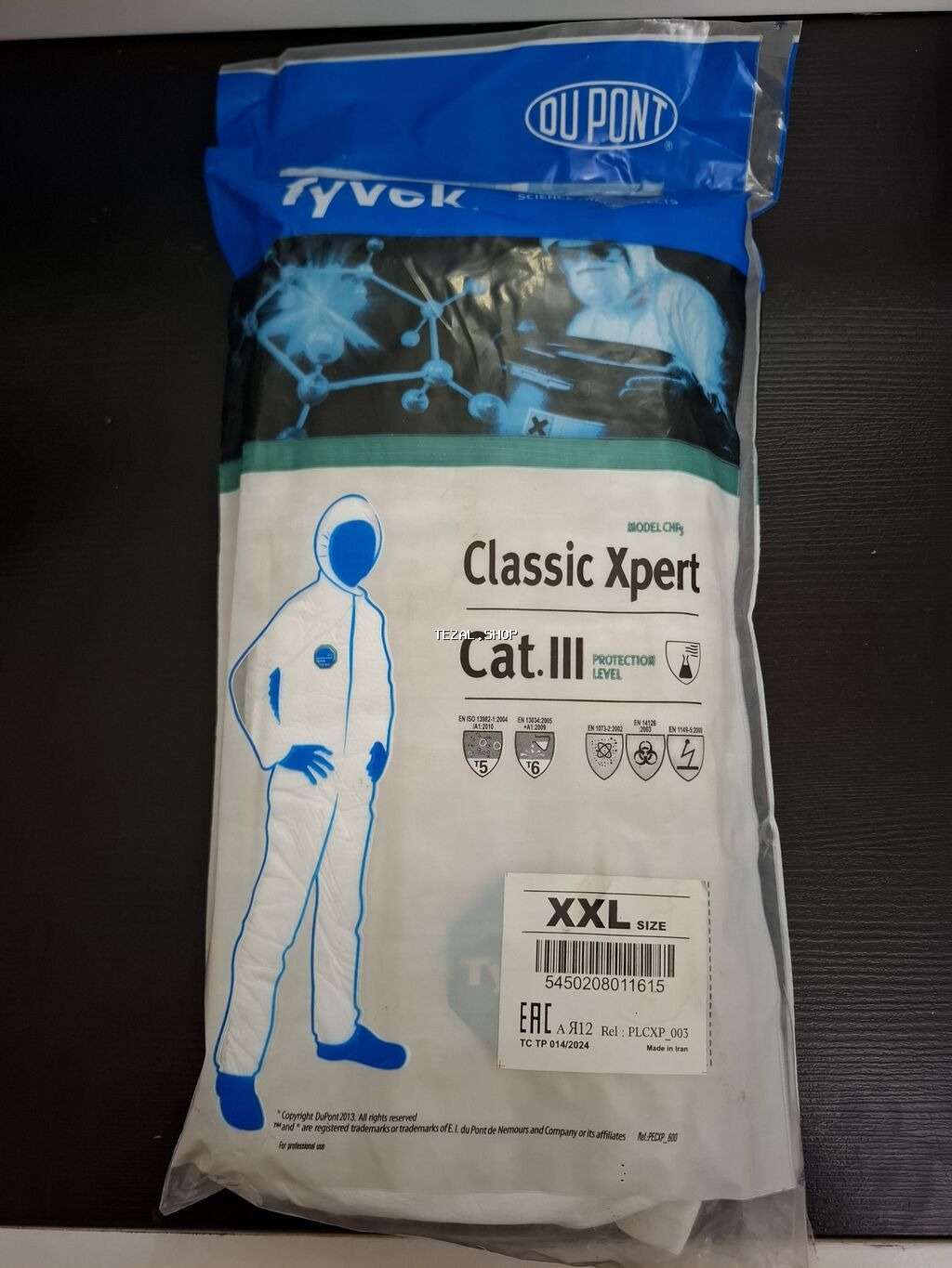 DuPont Tyvek Classic Xpert kimyəvi qoruyucu kombinezonu (Model CH5)