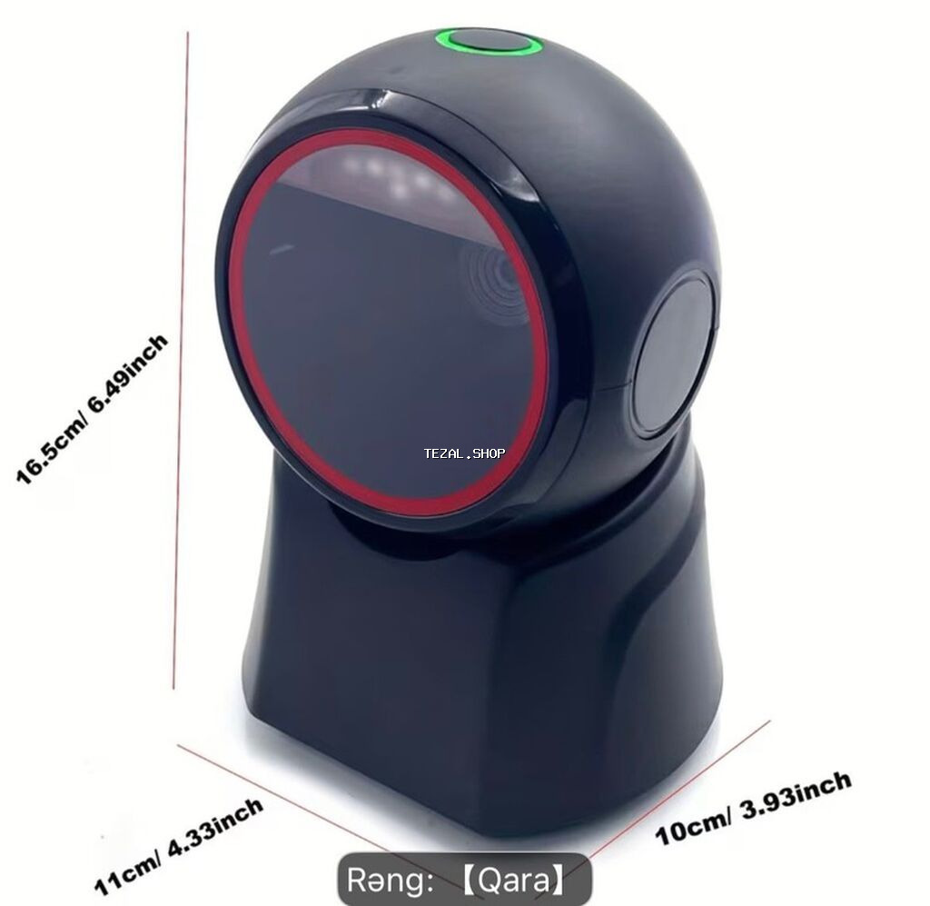 Masaüstü 2D/QR barkod oxuyucu – USB, Plug&Play - Rəng: Qara - - şəkil 4
