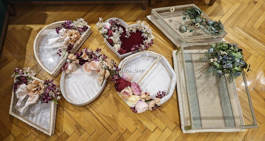 Toy və nişan üçün dekorativ xonça/tray dəstləri - Fərqli formalarda Bakı — TezAl.shop
