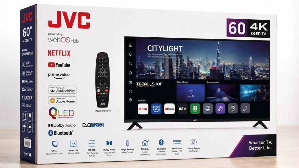 Yeni Televizor JVC QLED 75" 4K (3840x2160), Pulsuz çatdırılma - şəkil 4
