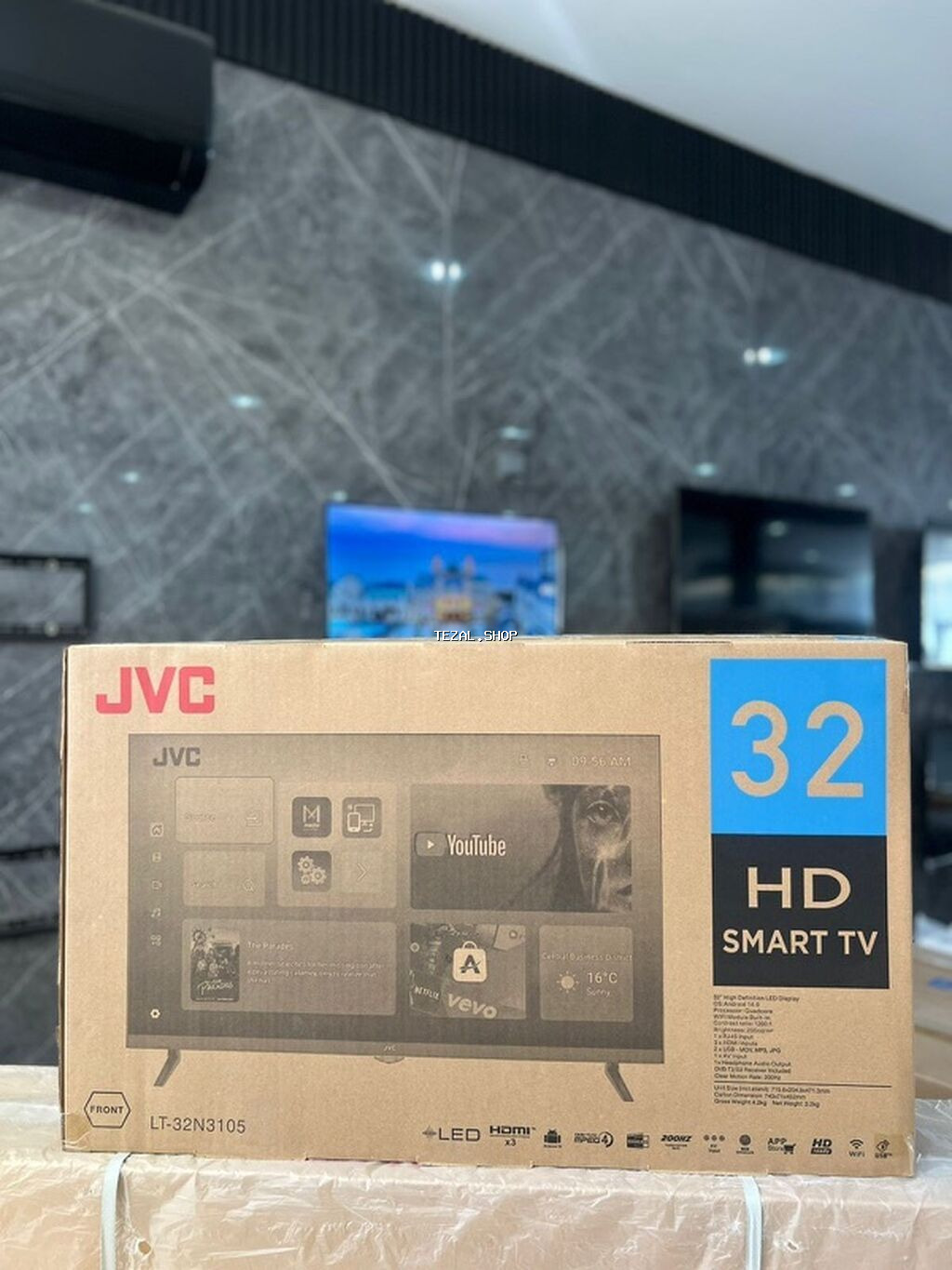 Yeni Televizor JVC QLED 32" 4K (3840x2160), Ödənişli çatdırılma, Rayonlara çatdırılma