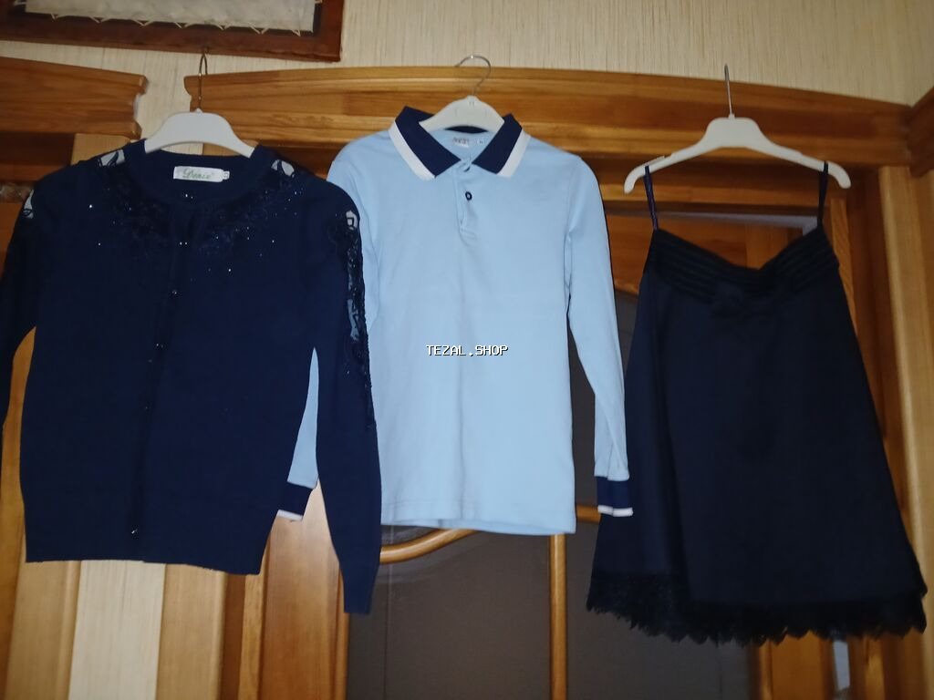 Qız uşağı üçün məktəb dəsti Tərkib: - Tünd göy kardiqan – ön hissədə - şəkil 2