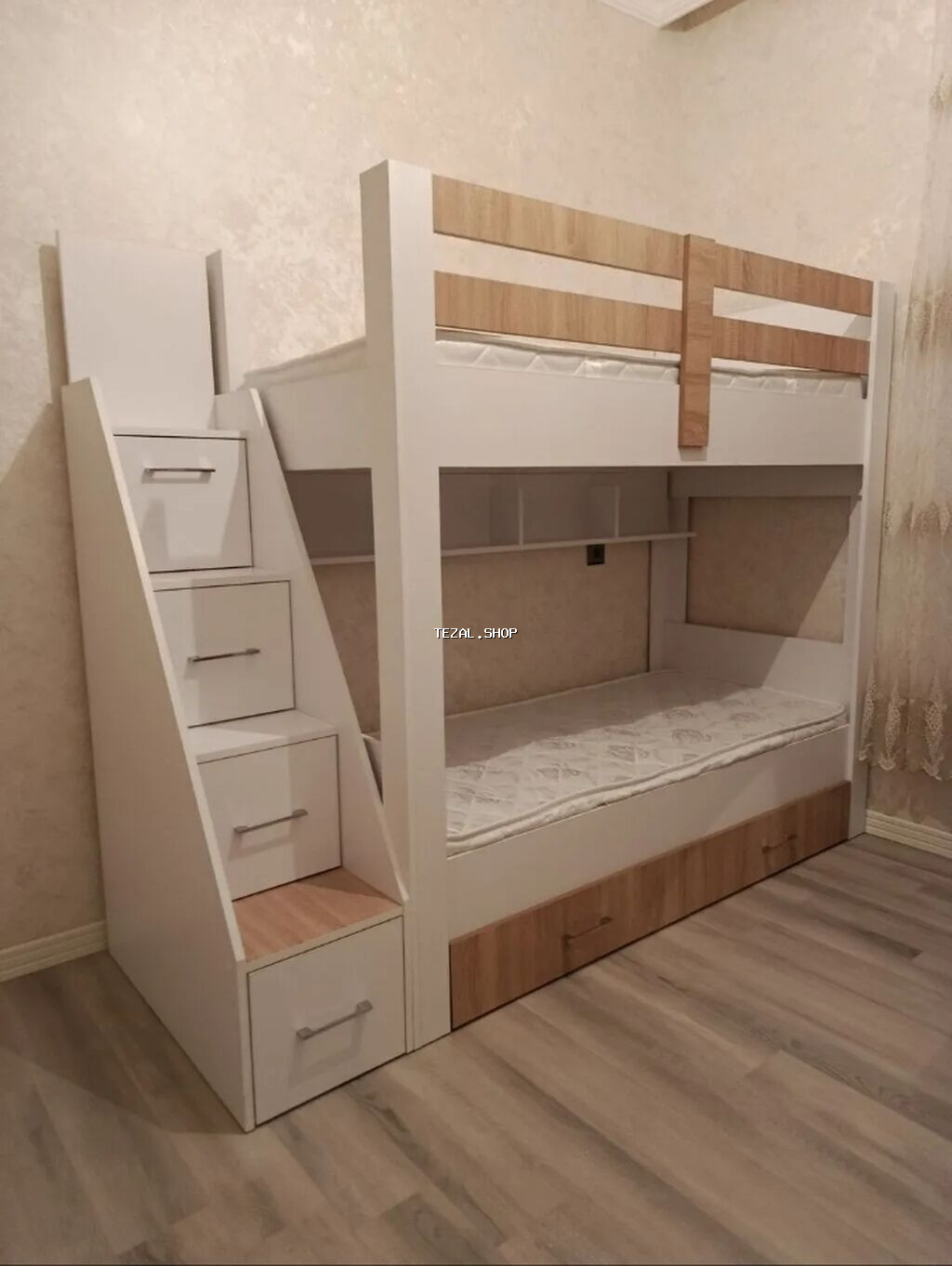 Oğlan və qız üçün, Yeni, Çarpayı, Matras ilə, Siyirməli, MDF - şəkil 2