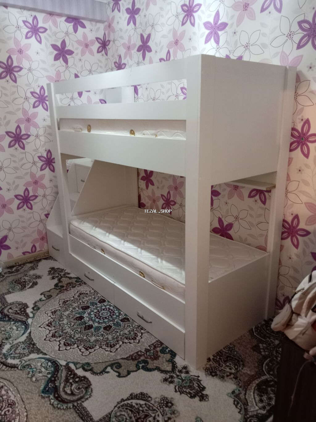 Oğlan və qız üçün, Yeni, Çarpayı, Matras ilə, Siyirməli, MDF - şəkil 3
