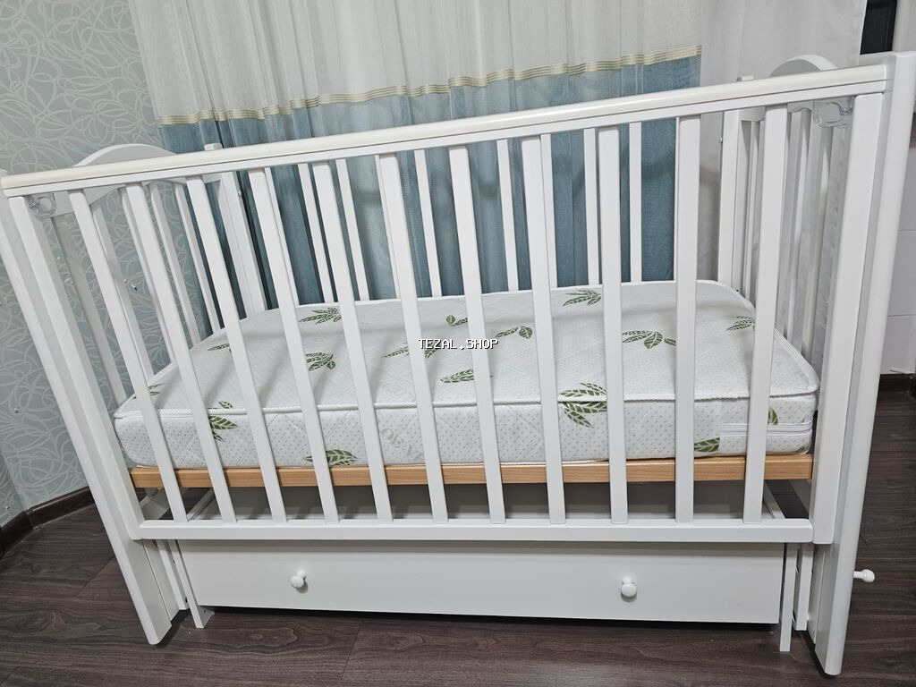 Oğlan və qız üçün, İşlənmiş, Dördbucaq, Beşik, Dəstsiz, Matras ilə, Yellənmə mexanizmi ilə - şəkil 3