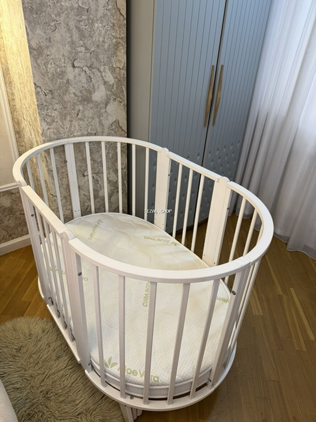 Oğlan və qız üçün, İşlənmiş, Yumru, Beşik, Dəstsiz, Matras ilə, Yellənmə mexanizmsiz Bakı — TezAl.shop
