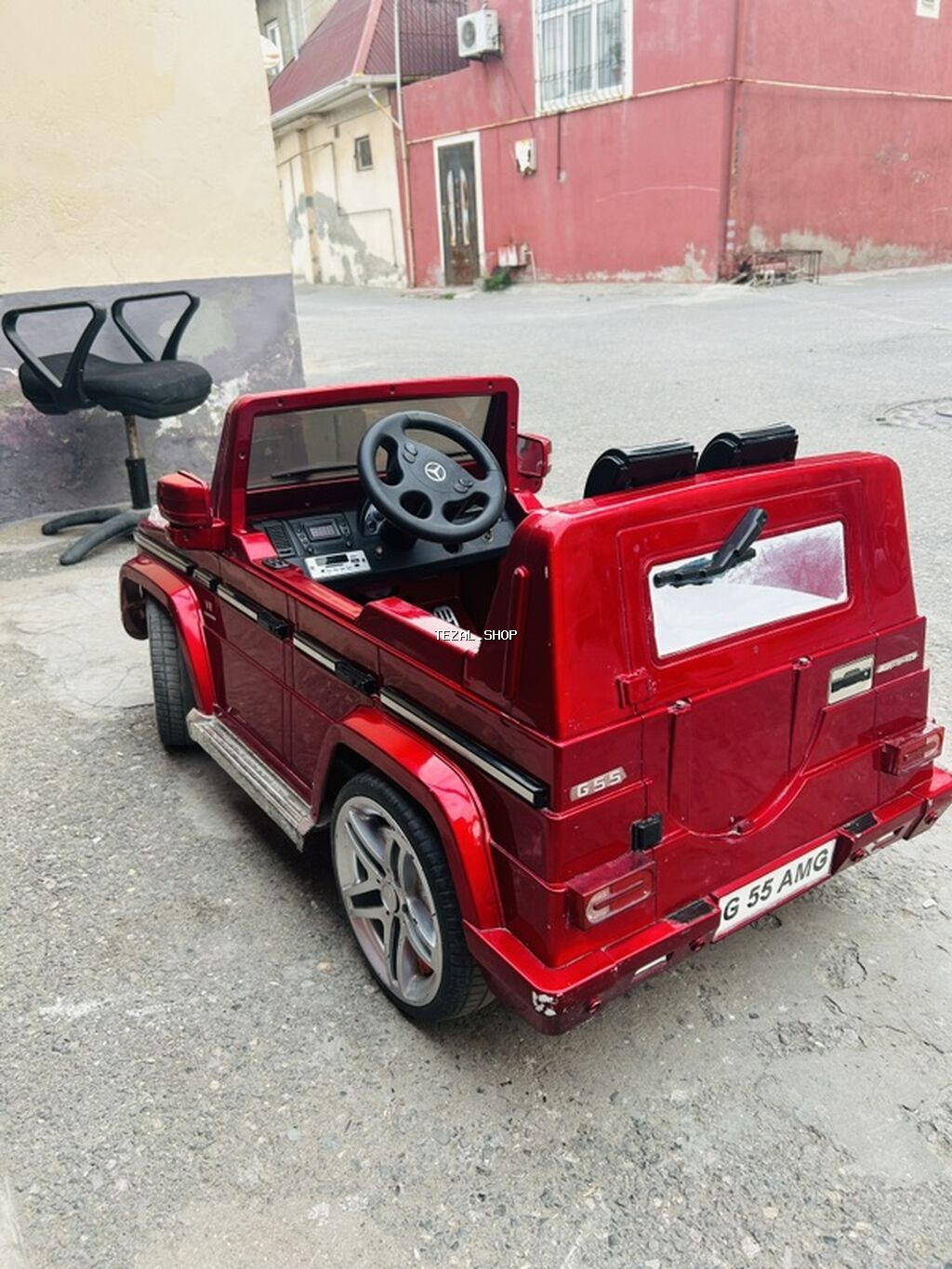 Uşaq üçün elektrikli maşın – G-class üslubunda, qırmızı metalik rəng - şəkil 2