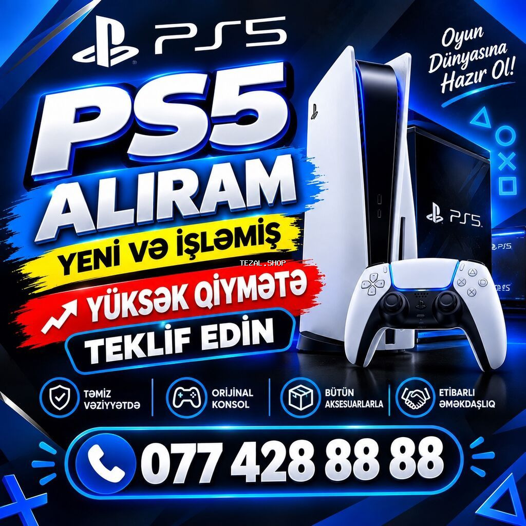 YÜKSƏK QİYMƏTƏ YENİ VƏ İŞLƏMİŞ ALIŞI NOUTBUK, PS5, MACBOOK ALIRAM