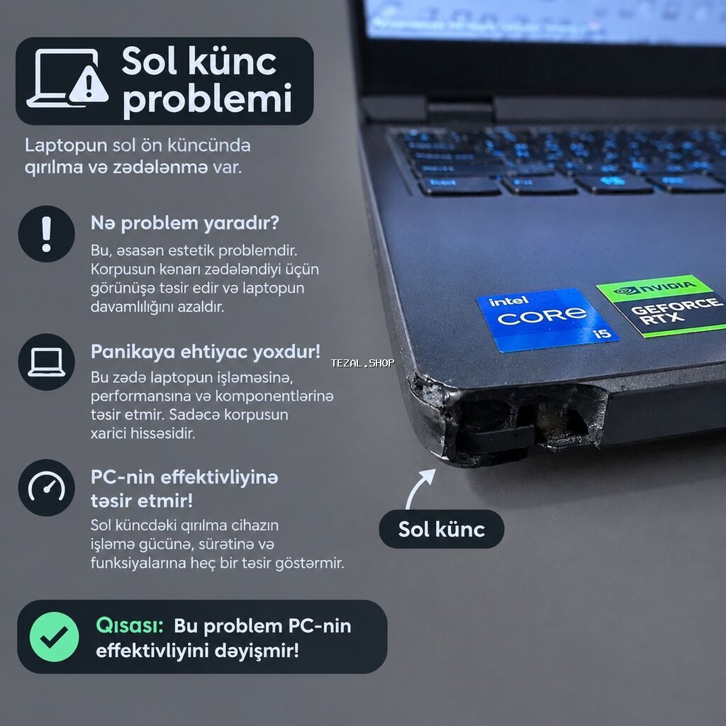 İşlənmiş Lenovo Legion, 15.6 ", Intel Core i5, 512 GB, Ünvandan götürmə - şəkil 2