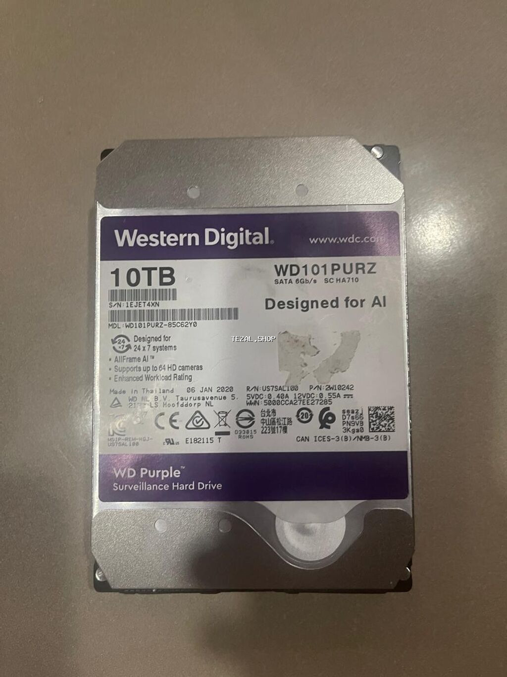 Western Digital şirkətindən 10 TB həcmində WD Purple seriyalı daxili - şəkil 2