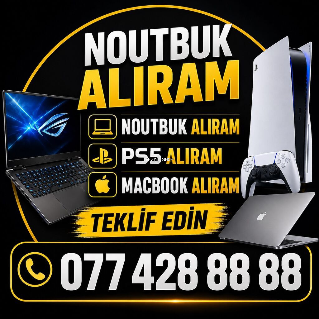 ƏN YÜKSƏK QİYMƏTƏ NOUTBUK MACBOOKB PS5 ALIRAM TƏKLİF EDİN TƏZƏ VƏ