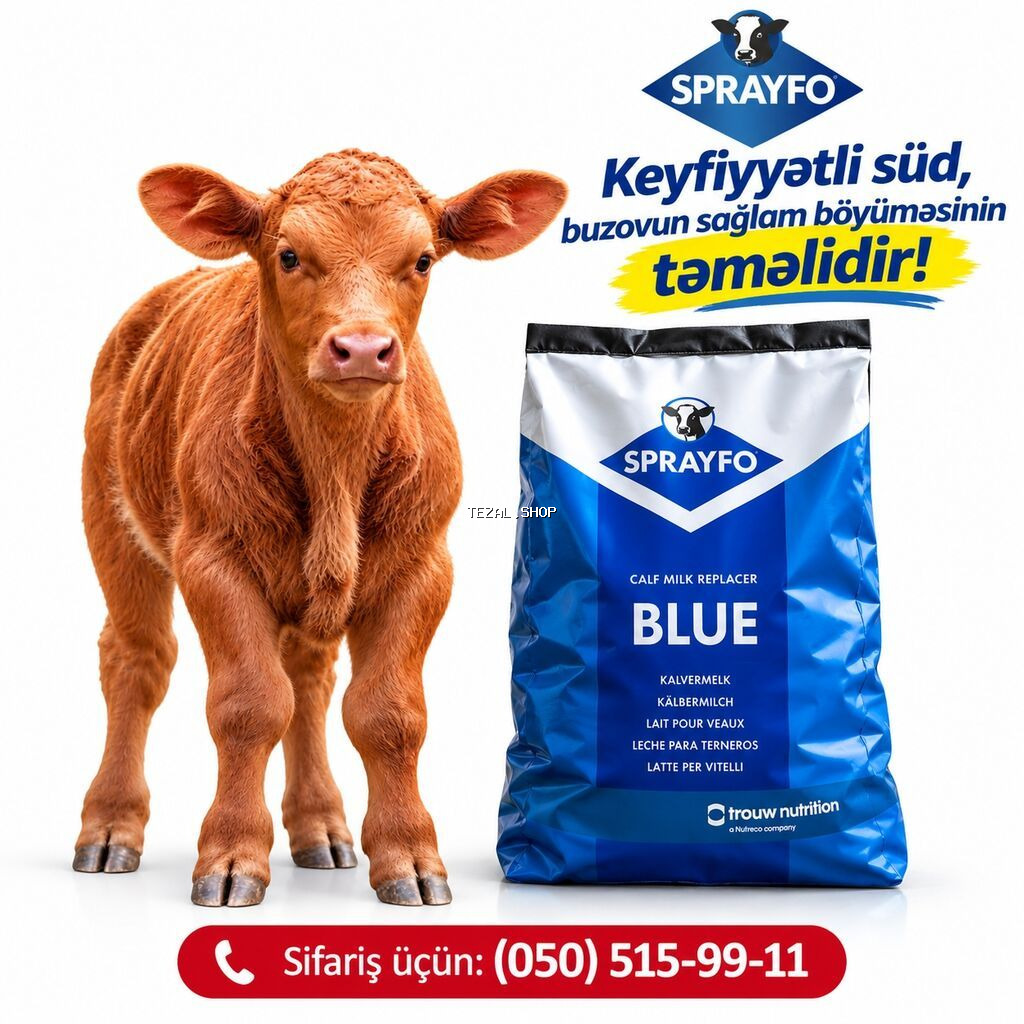SPAYFO BLUE – buzovlar üçün süd əvəzləyicisi / quru süd / süd / buzov