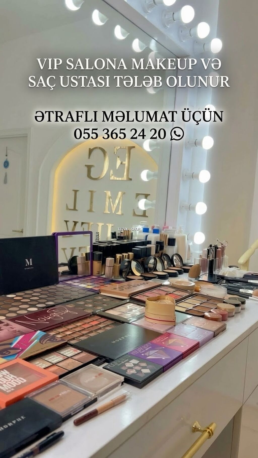 VIP gözəllik salonuna işçi axtarılır: professional makiyaj ustası və