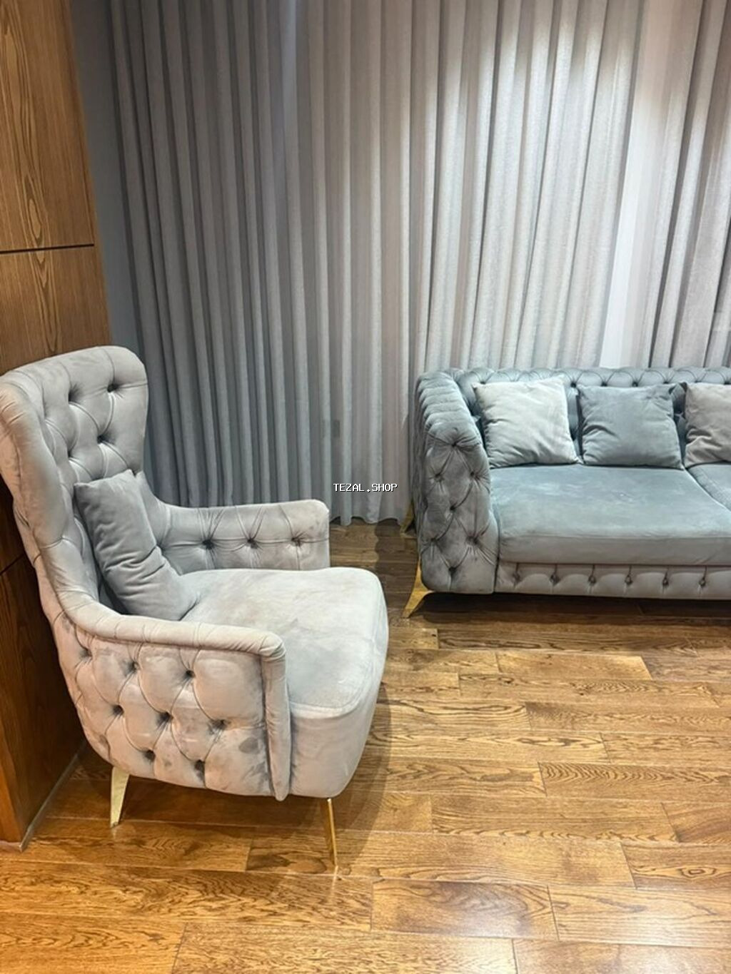 Mebel dəsti – 3 parçadan ibarət - 2 ədəd divan və 1 ədəd kreslo - - şəkil 2