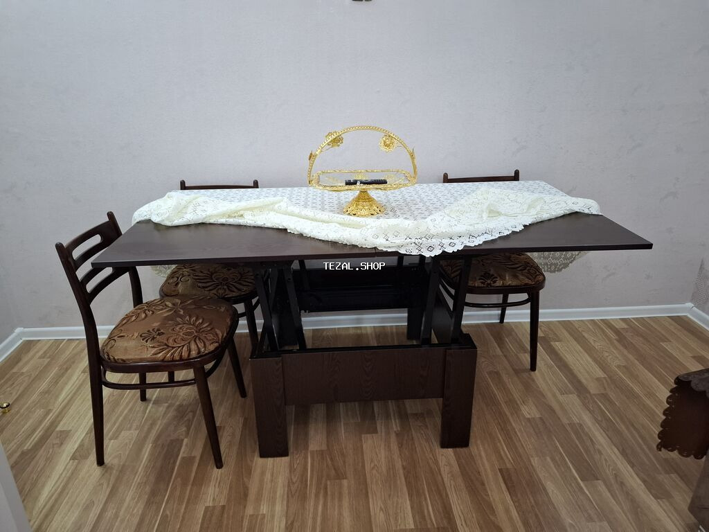 Qonaq otağı üçün, İşlənmiş, Transformer, Dördbucaq masa, 6 stul
