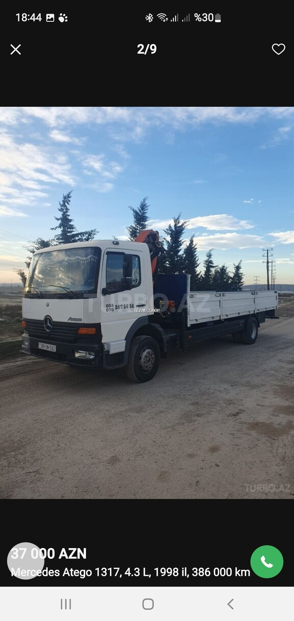 Mercedes-Benz Atego 1317 yük maşını - İl: 1998 - Mühərrik: 4.3 L - şəkil 2