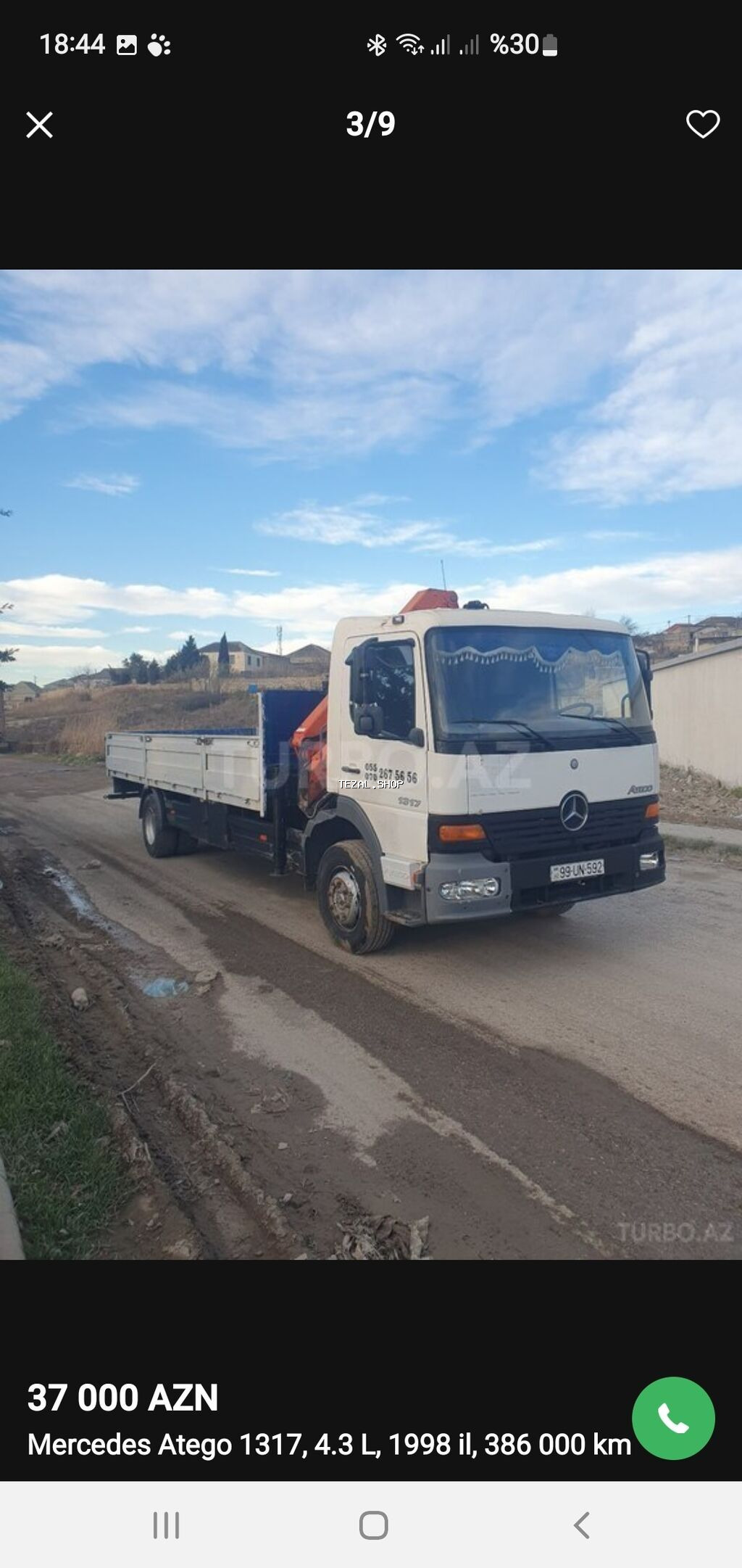 Mercedes-Benz Atego 1317 yük maşını - İl: 1998 - Mühərrik: 4.3 L - şəkil 3