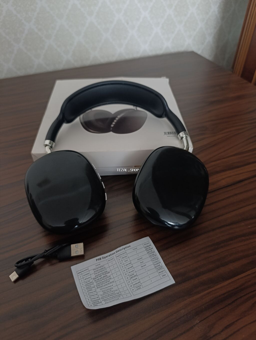 P9 simsiz qulaqlıq - Növ: Over-ear Bluetooth qulaqlıq - Rəng: Qara - - şəkil 2