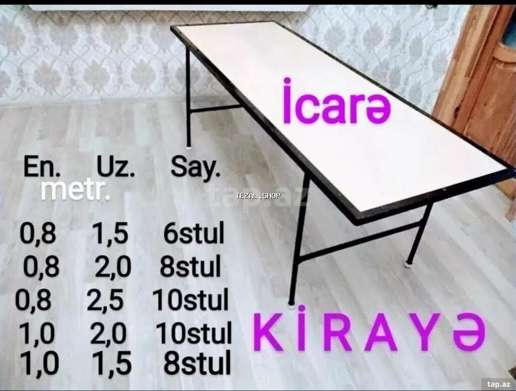 Stol stul icaresi. Kirayə oturacaqlar. - Ad günləri, nişan, xına - şəkil 2