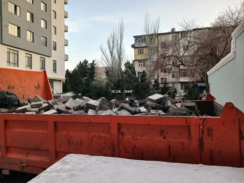 Zibil və söküntülərin atılması xidməti. Narıncı karqo-dumper yük - şəkil 4