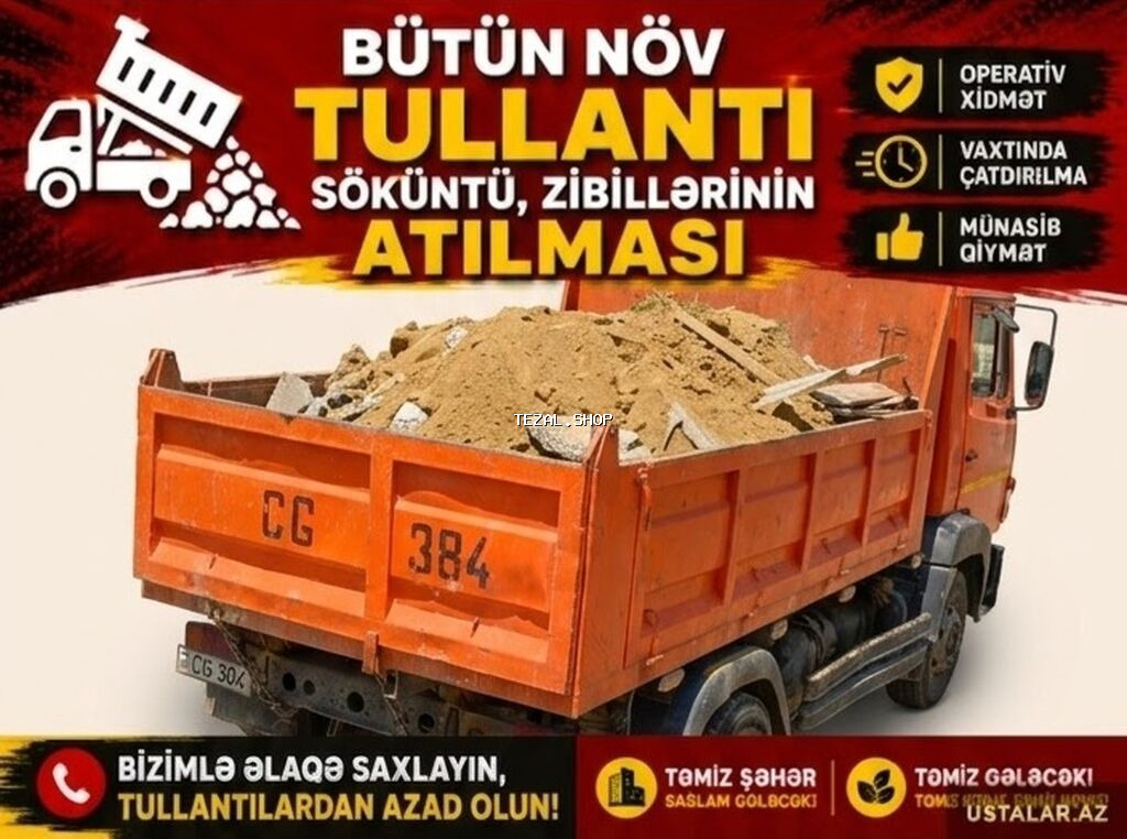 Tullantıların daşınması və utilizasiyası xidməti - Bütün növ