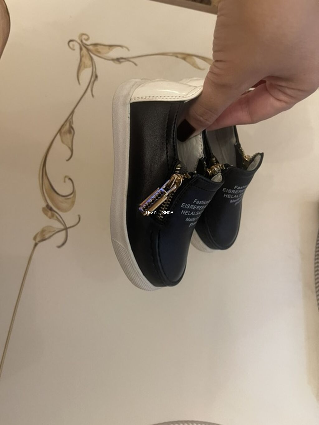 Uşaq ayaqqabısı – qara rəngli, slip-on model - Material: süni dəri - şəkil 2