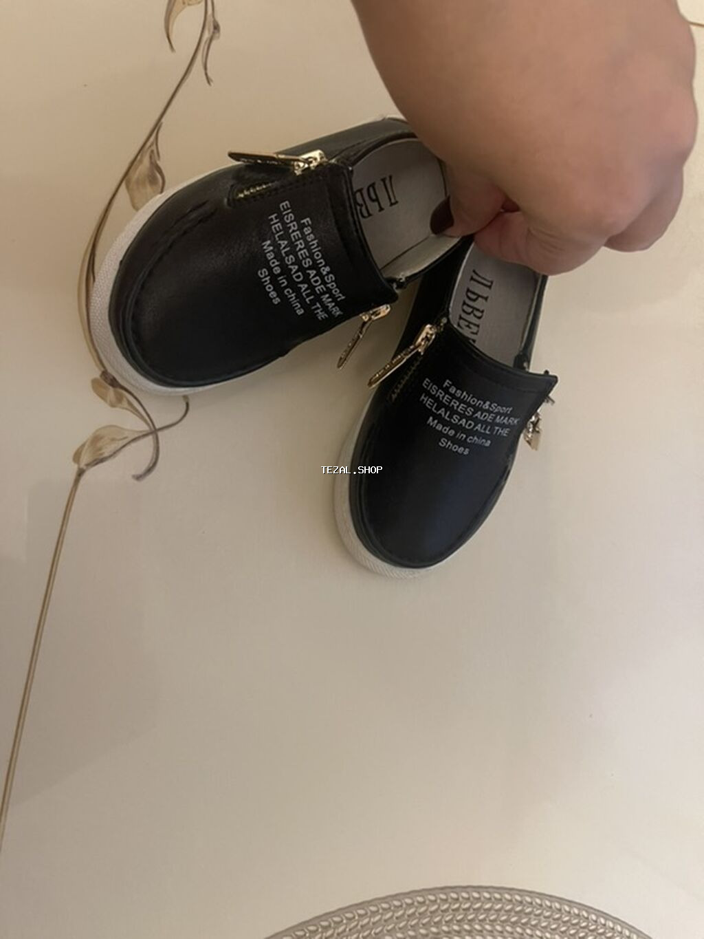 Uşaq ayaqqabısı – qara rəngli, slip-on model - Material: süni dəri - şəkil 4