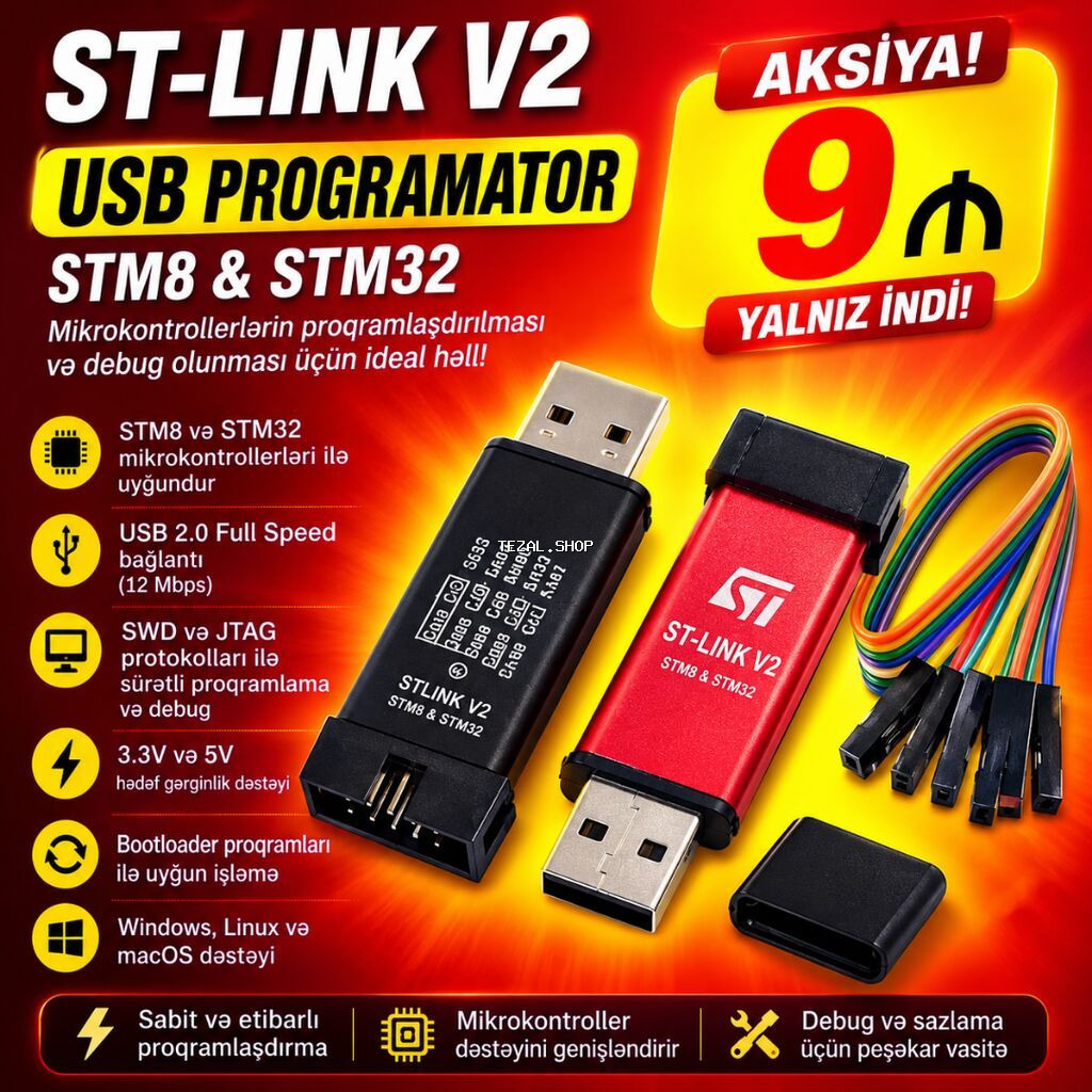 ST-Link V2 Mini proqramlaşdırma cihazı. 🚚🚚🚚 Cihazlar Lənkəran