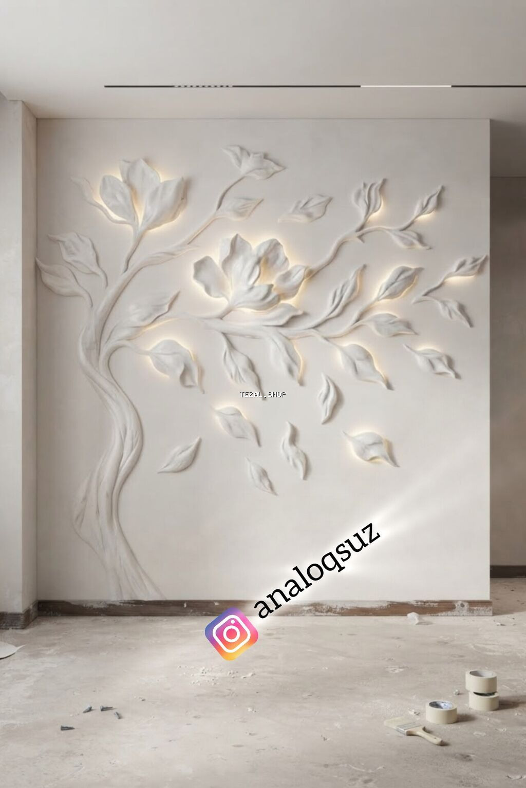 3 d effektli barelyef gorelyef işləri. hər məkana uyğun ( ev, ofis - şəkil 2