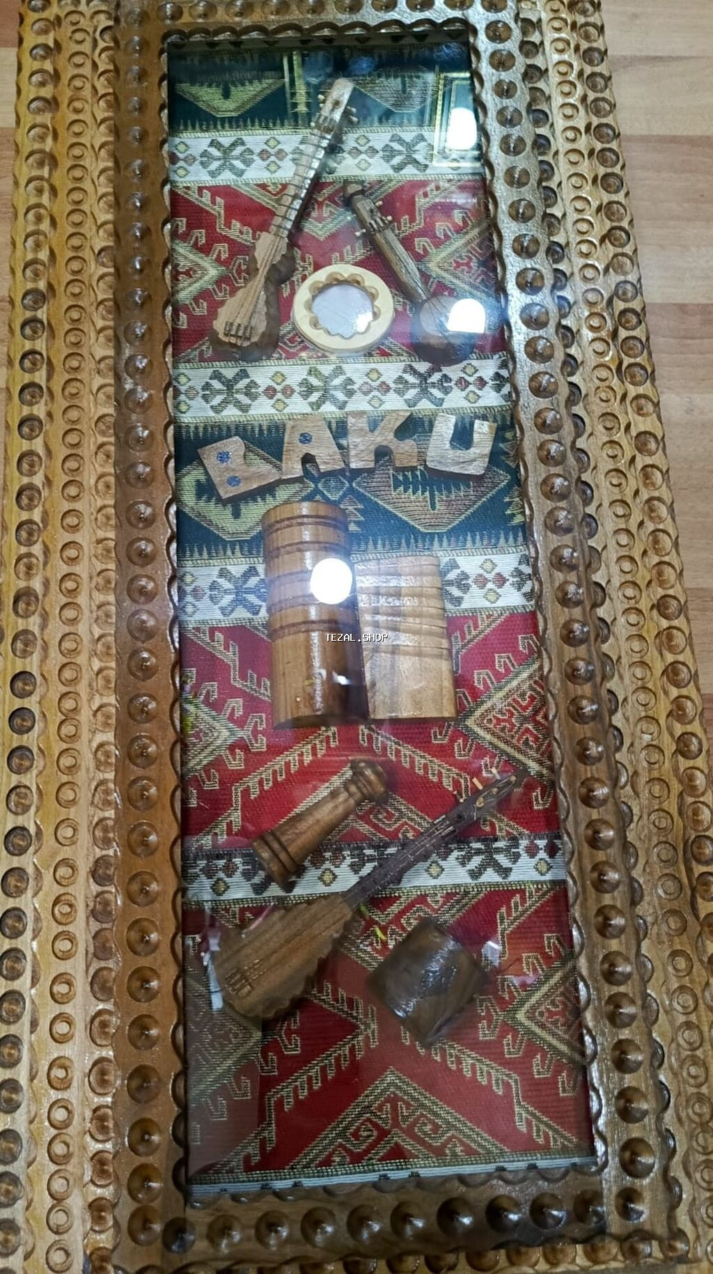 Əl işi Nərdlər 94-azn “Baku” temalı Oyma əl işi Tar Kaman Mugam - şəkil 4
