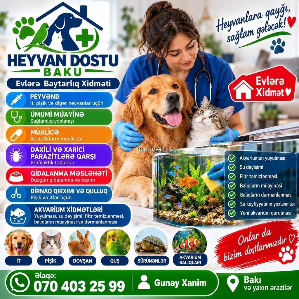 🐾 HEYVAN DOSTU BAKU 🐾 🐶🐱 Heyvanlarınız üçün rahat və peşəkar xidmət