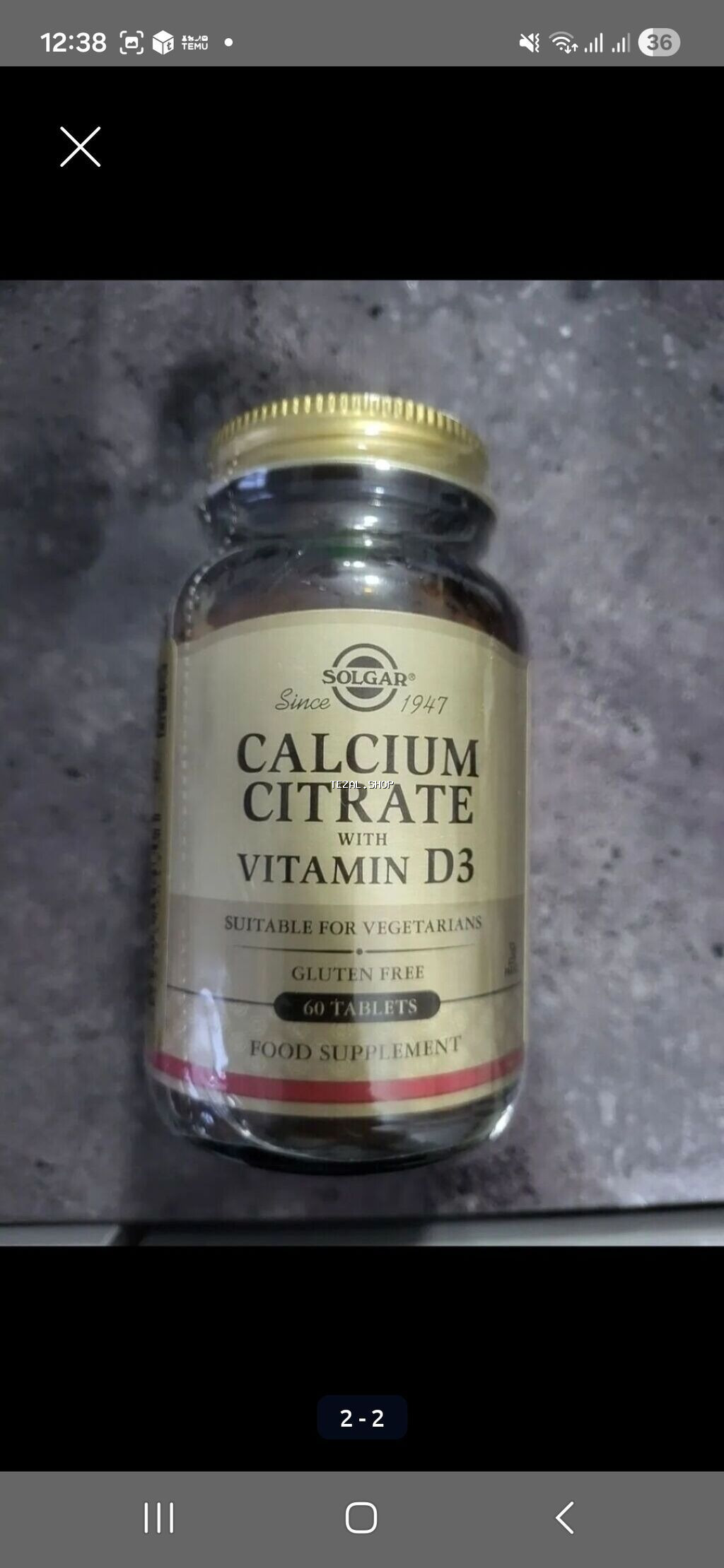 Solgar Calcium Citrate with Vitamin D3 – 60 tablet. - Tərkib: Kalsium - şəkil 2