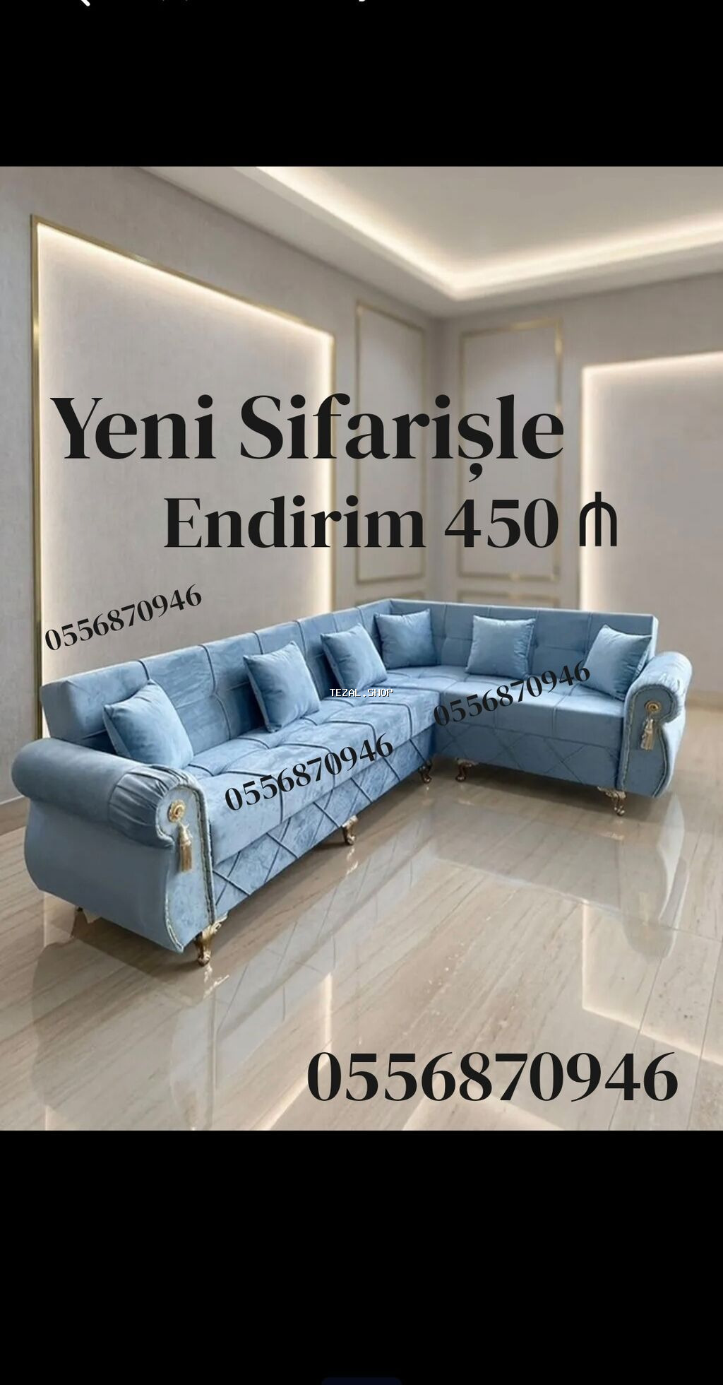 Künc divan, Yeni, Açılan, Bazalı, Parça, Şəhərdaxili pulsuz çatdırılma - şəkil 2