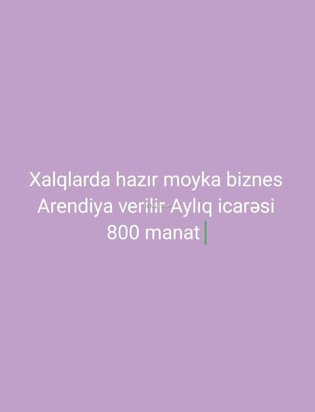 Xalqlarda hazır moyka biznesi icarəyə verilir. Xüsusiyyətlər: - Tam Bakı — TezAl.shop