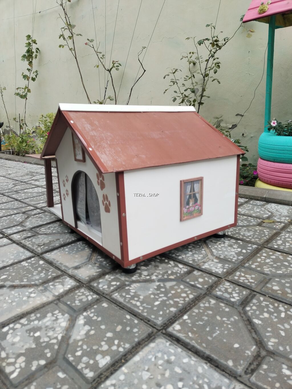 Taxtadan hazıtlanmış pişik yuvası. Yuva balalı pişiklər üçün nəzərdə - şəkil 3