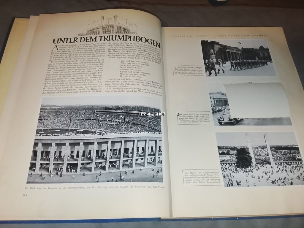 1936-CI İLİN ORİJİNAL ALMAN(N****t) OLİMPİADA KİTABI! 🏆 - şəkil 5