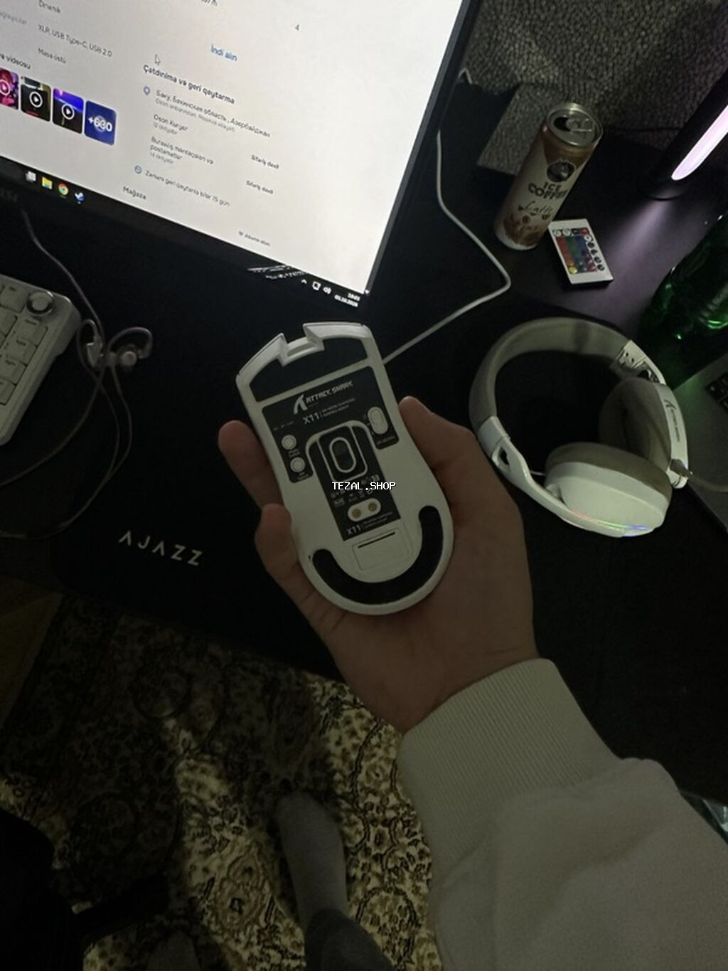 Attack Shark X11 simsiz/simli gaming mouse - Rəng: ağ - Bağlantı - şəkil 3