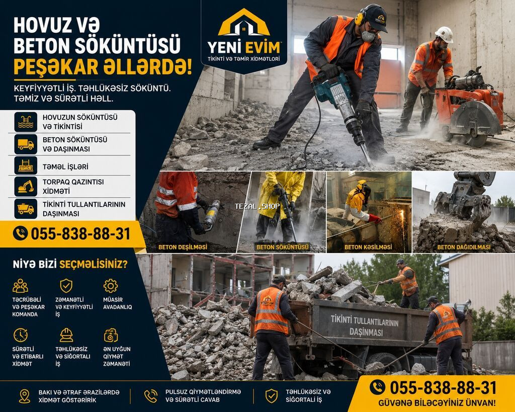 🚧 SÖKÜNTÜ XİDMƏTİ – SÜRƏTLİ, TƏMİZ VƏ ETİBARLI! 🚧 🏠 Ev • Mənzil • - şəkil 5